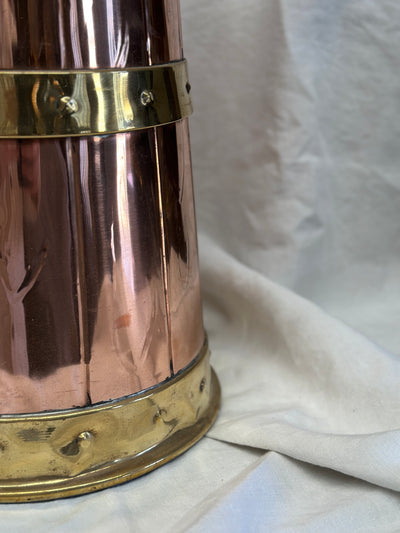 French Copper Stick Stand With Brass Bands