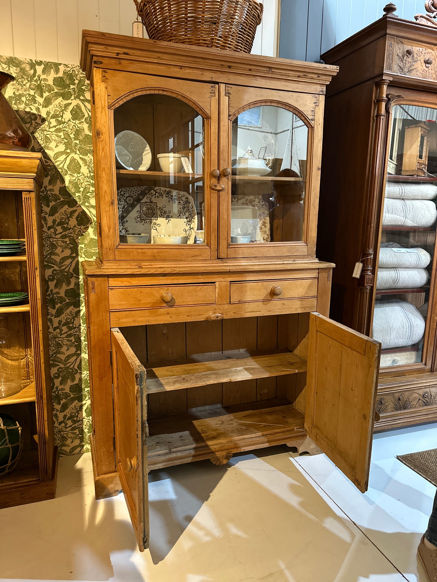 19th Century English Pine Hutch