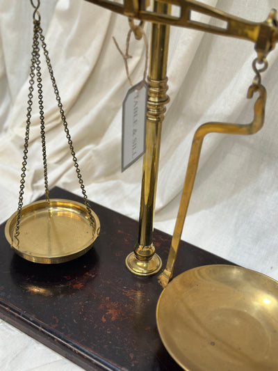 Antique Brass + Mahogany Scales