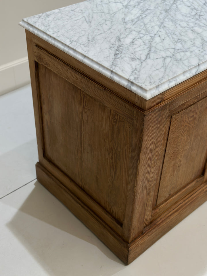 Antique French Buffet with Carrara Marble Top