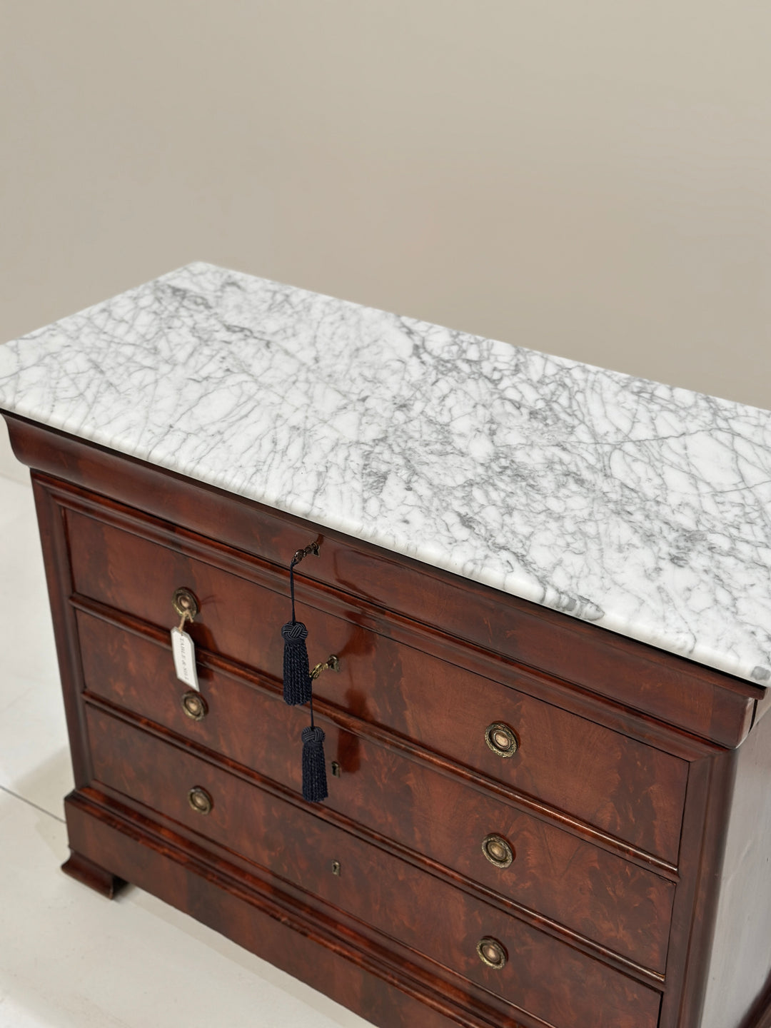 19th Century French Marble Top Commode Chest Of Drawers
