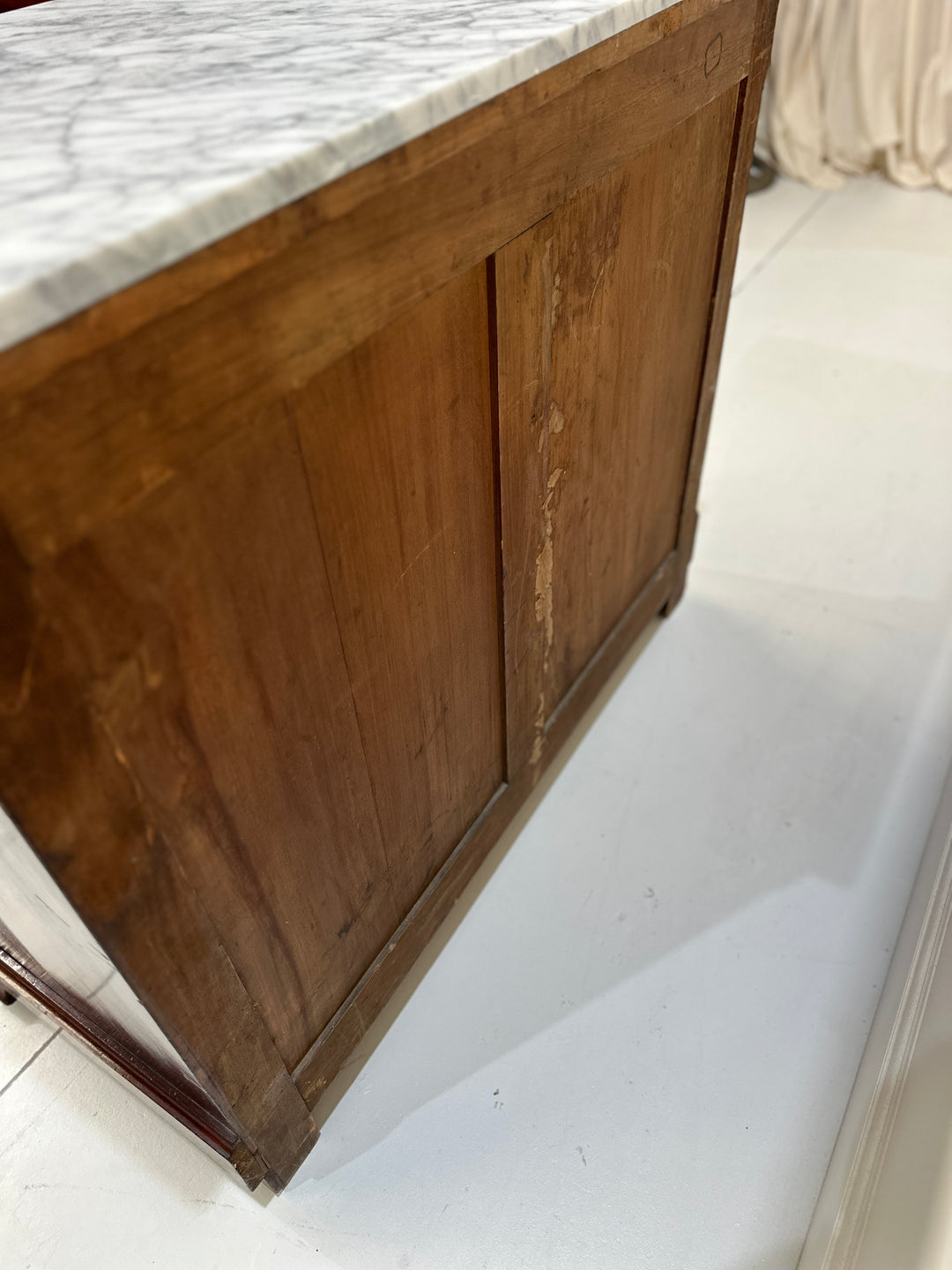 19th Century French Marble Top Commode Chest Of Drawers