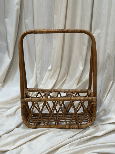Vintage Wicker Wine Bottle Carrier