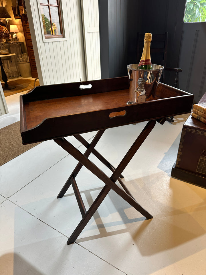 19th Century Mahogany English Butlers Tray Table