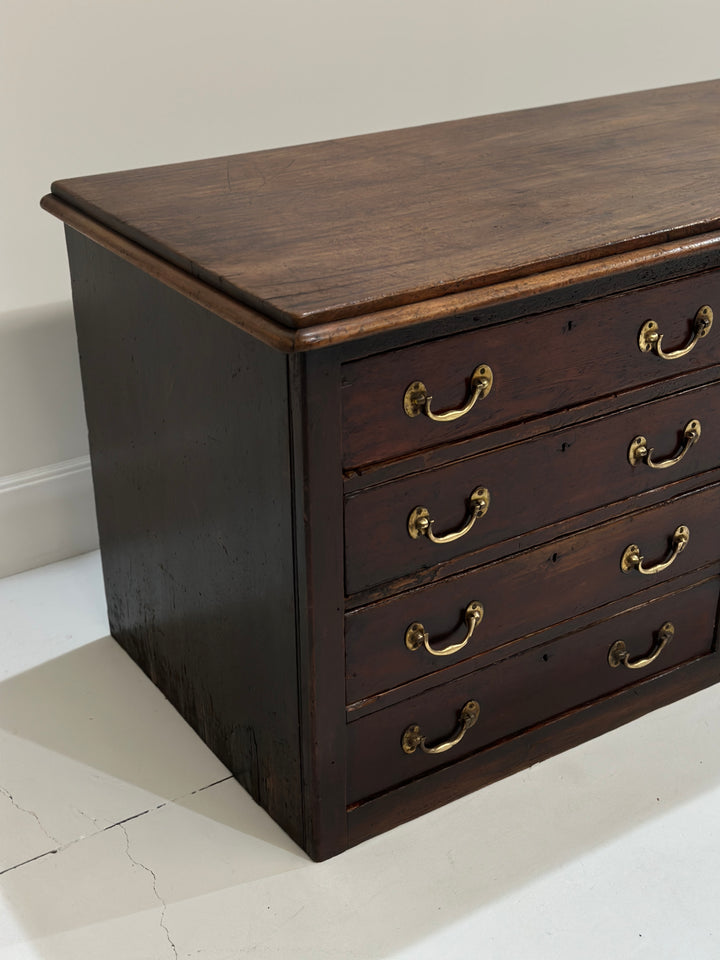 Large English Bank Of Drawers