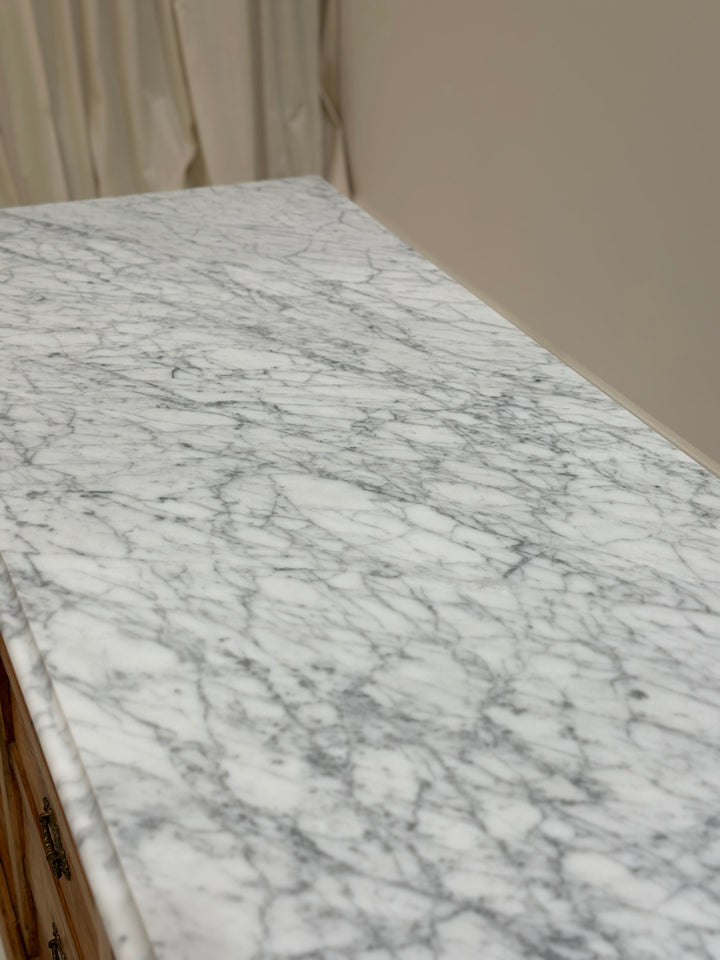 Antique French Buffet with Carrara Marble Top