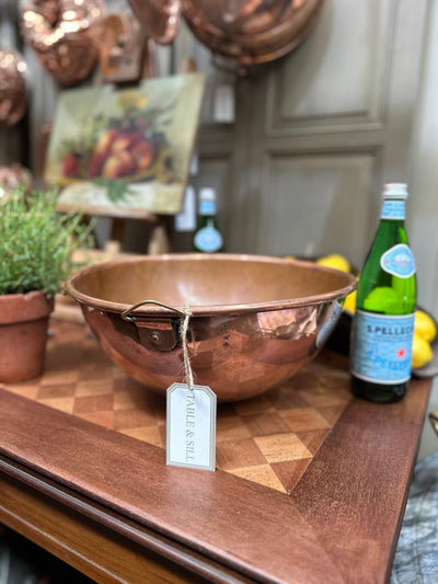 Lge French Copper Patisserie Bowl