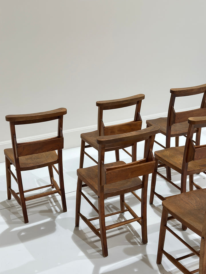 Set 6 Welsh Elm Chapel Chairs