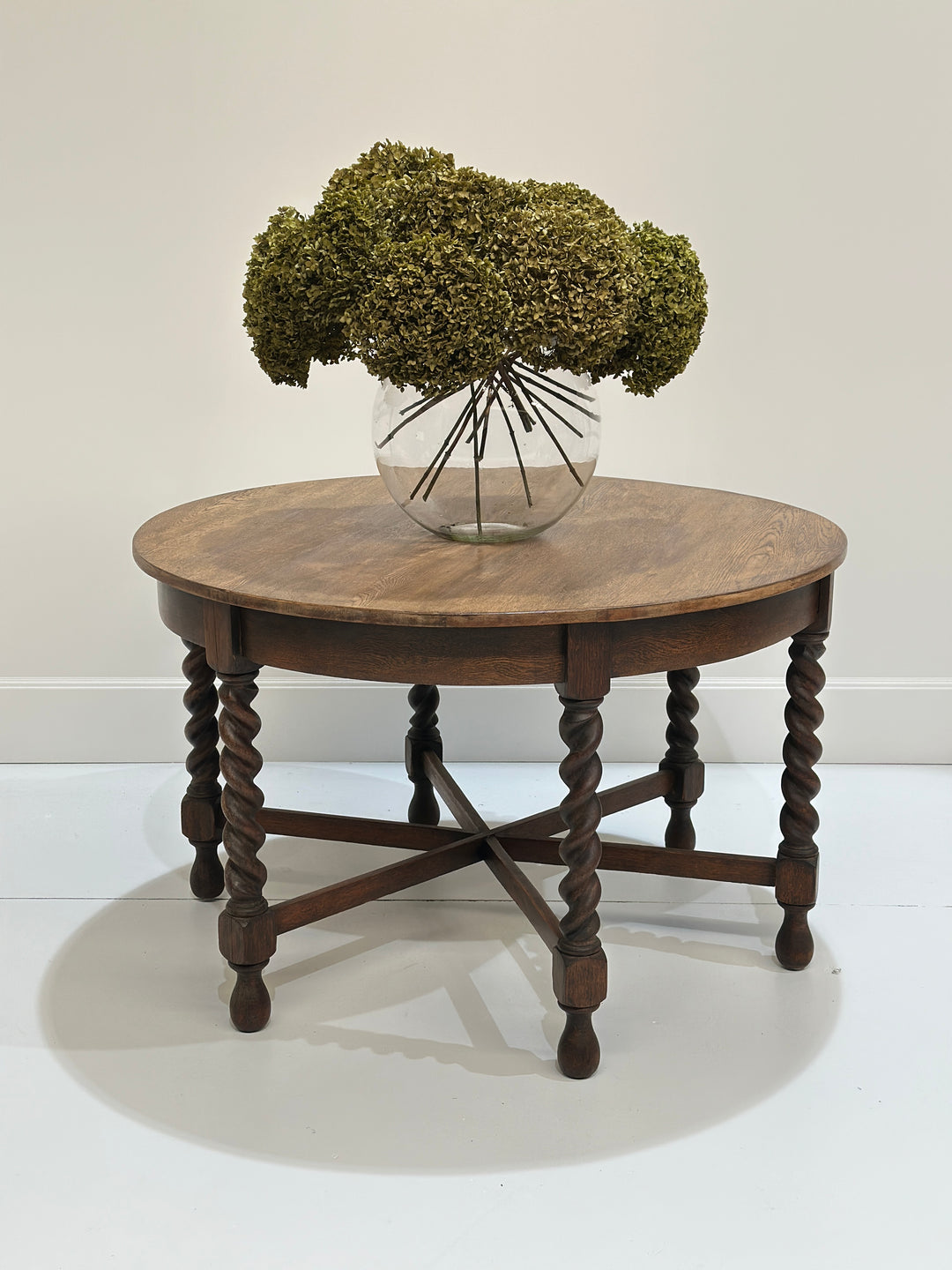English Oak Barley Twist Round Table