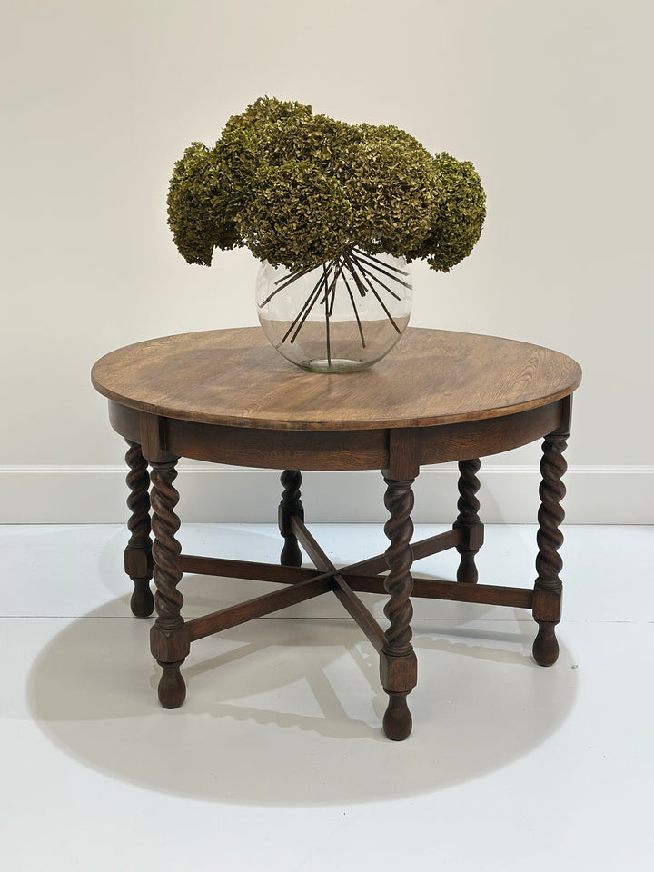 English Oak Barley Twist Round Table