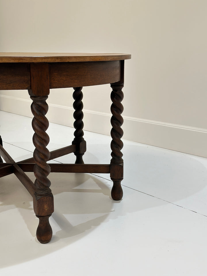 English Oak Barley Twist Round Table