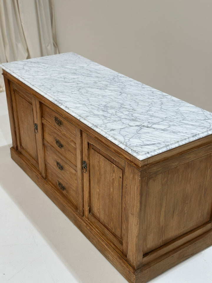 Antique French Buffet with Carrara Marble Top