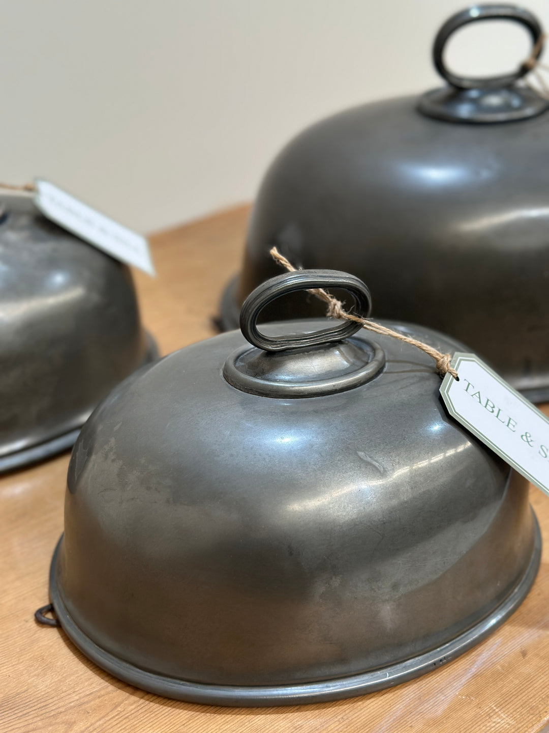 Antique English Pewter Food Domes
