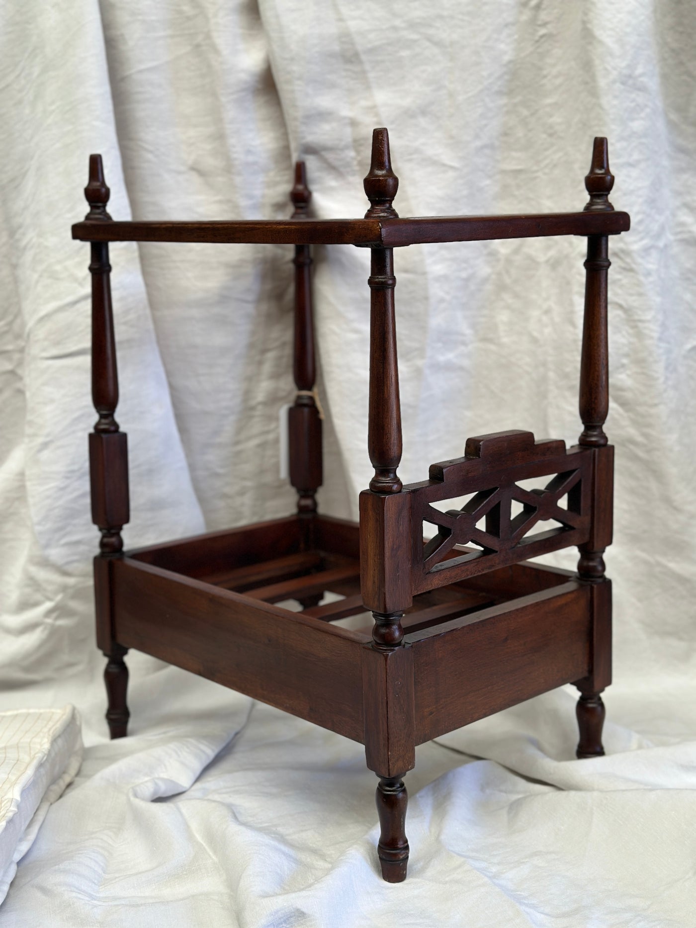 Antique Miniature Mahogany Bed