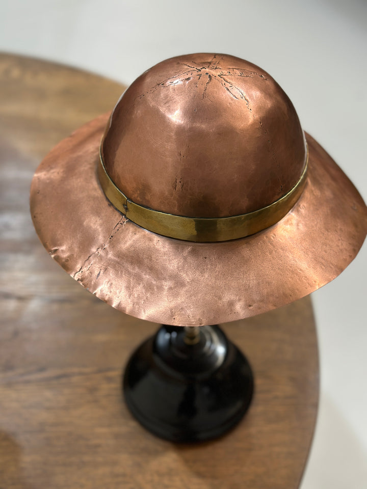 French Copper Hat on Stand