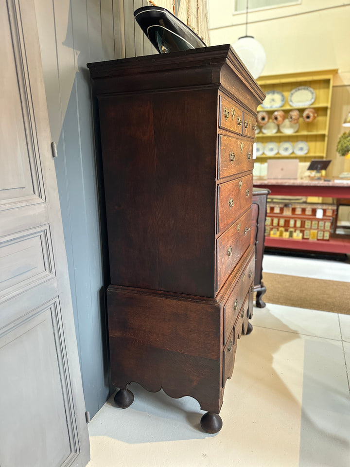 Early 18th Century English Oak Chest on Stand