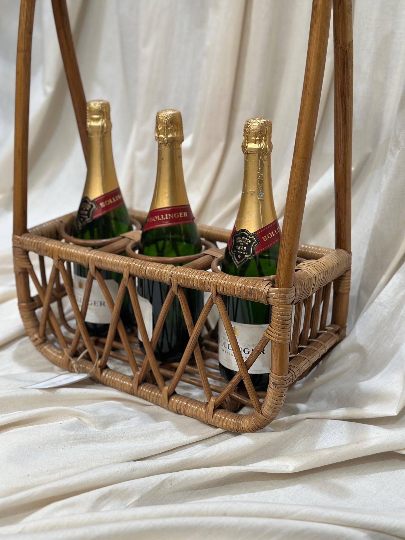 Vintage Wicker Wine Bottle Carrier