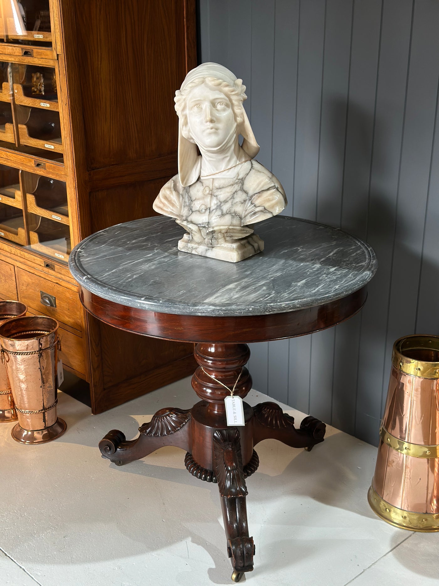 Antique Marble & Alabaster Joan of Arc
