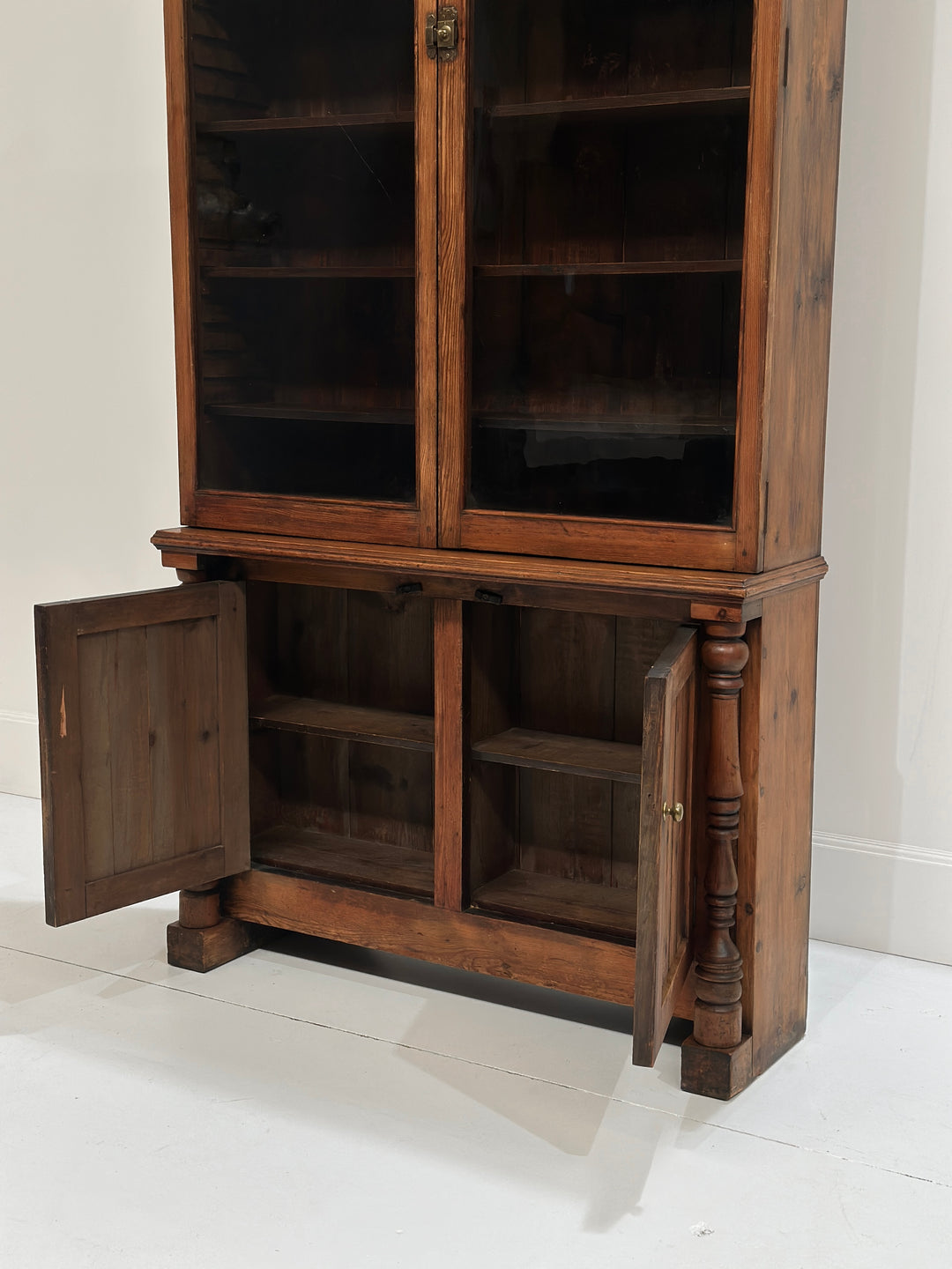Tall Glazed English Bookcase