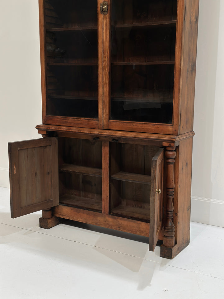 Tall Glazed English Bookcase