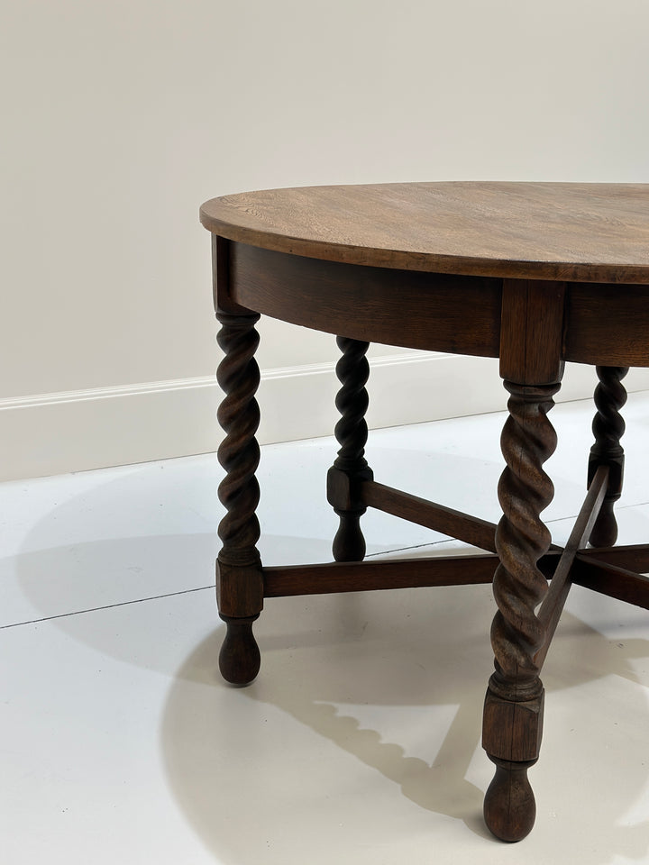 English Oak Barley Twist Round Table