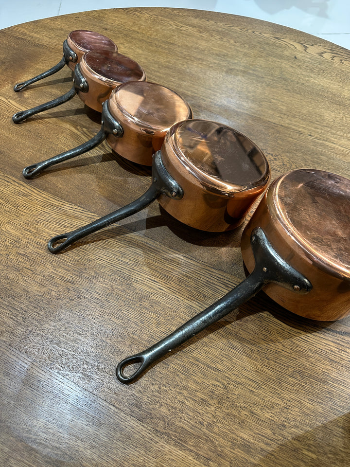 Set of 5 French Copper Saucepans (B)