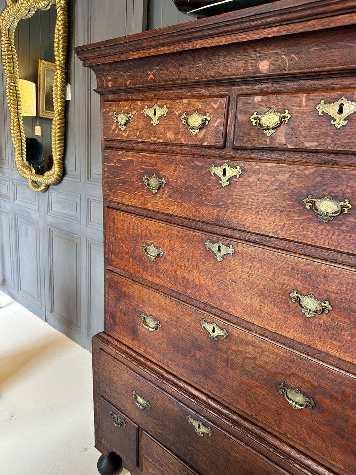 Early 18th Century English Oak Chest on Stand