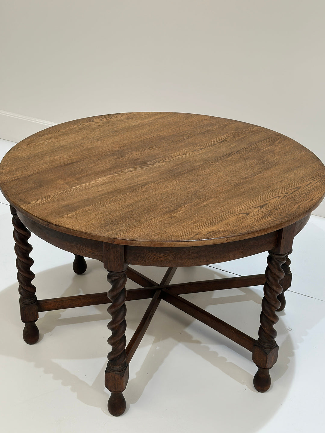 English Oak Barley Twist Round Table