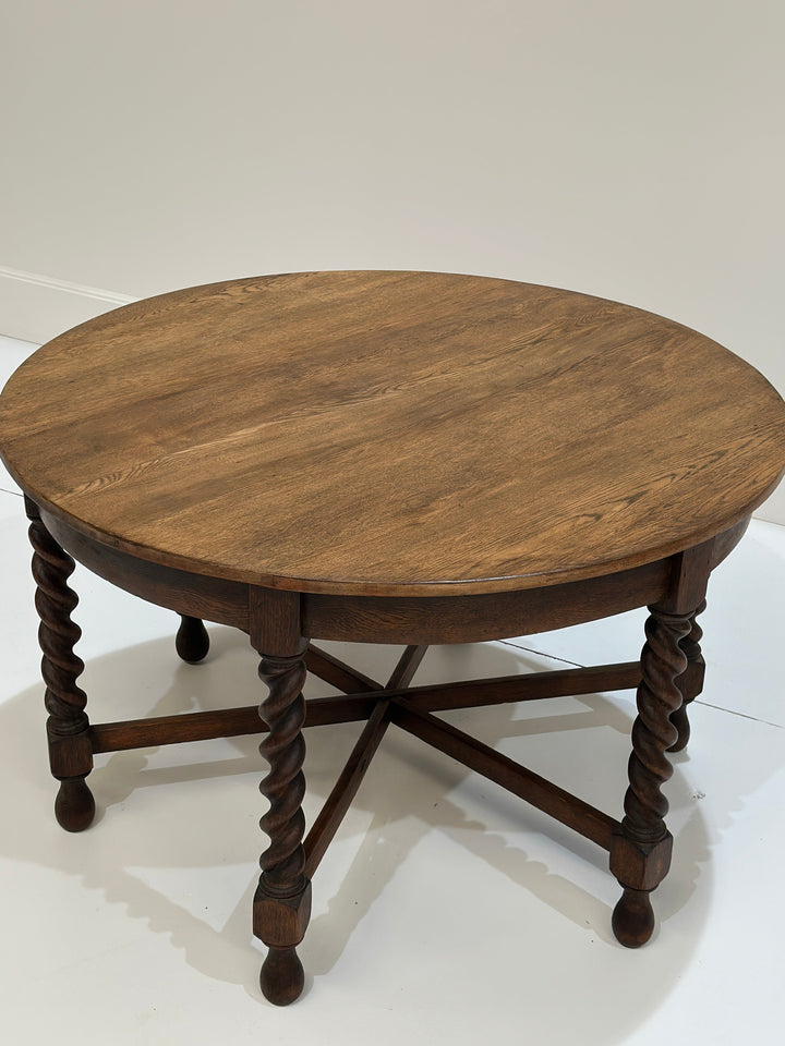 English Oak Barley Twist Round Table