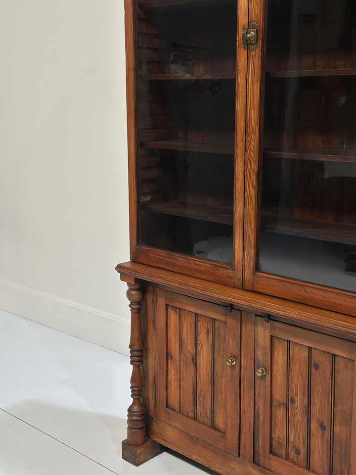 Tall Glazed English Bookcase