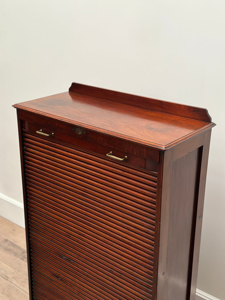 Antique Tambour Roll Front Filing Drawers