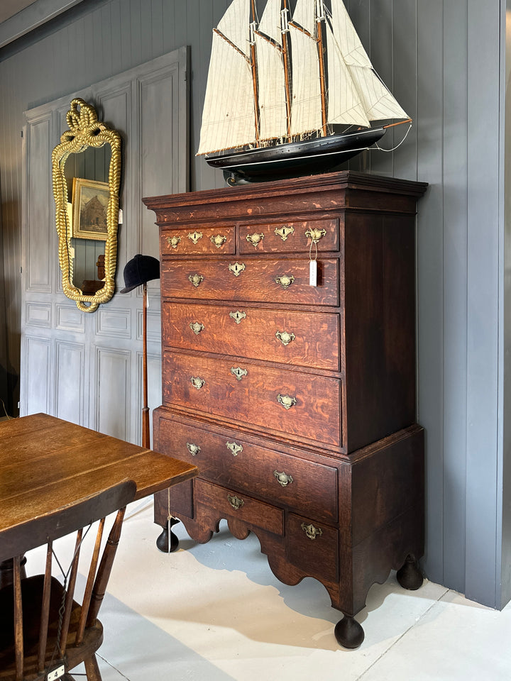 Early 18th Century English Oak Chest on Stand