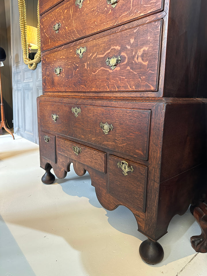 Early 18th Century English Oak Chest on Stand