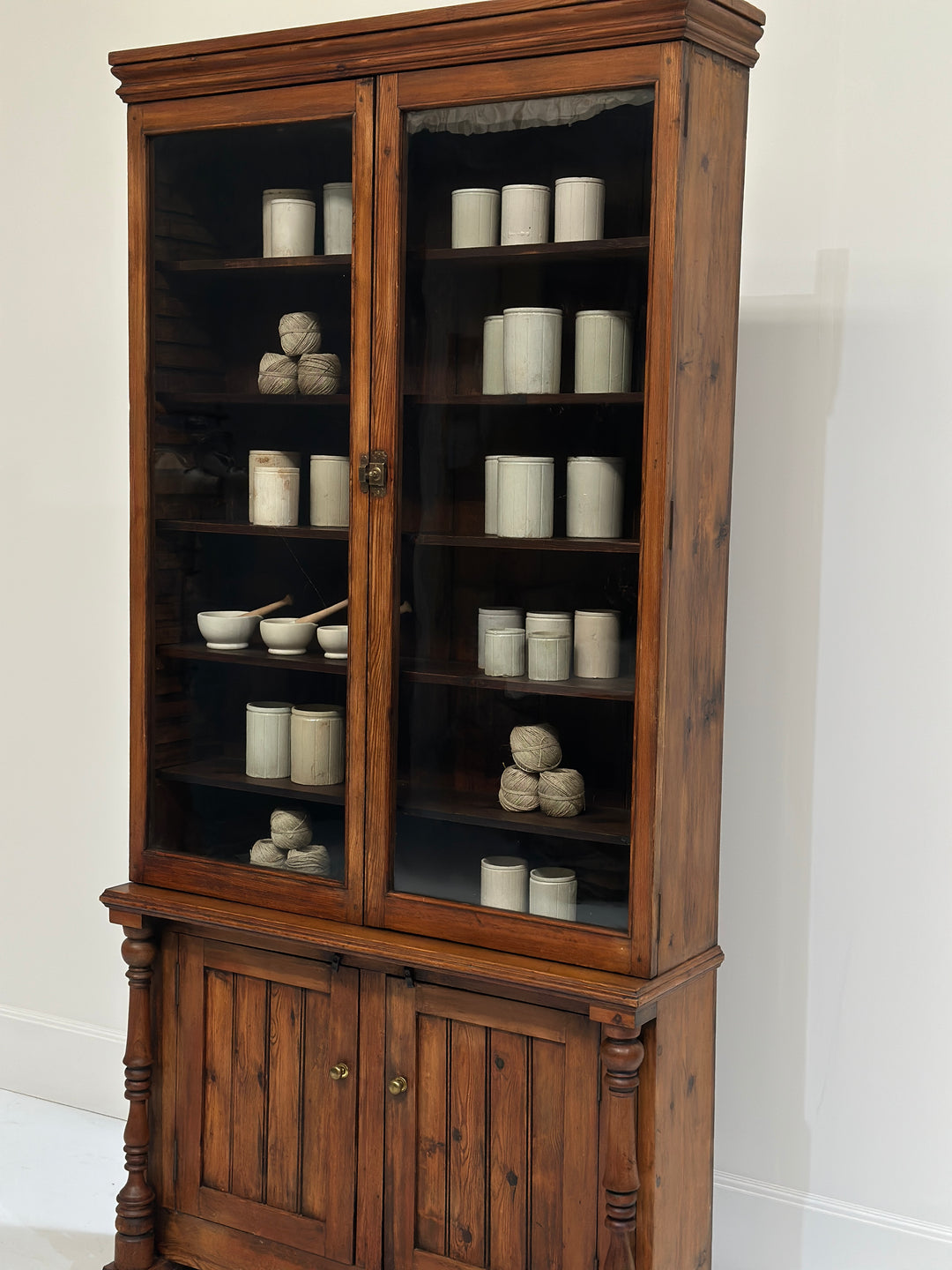 Tall Glazed English Bookcase