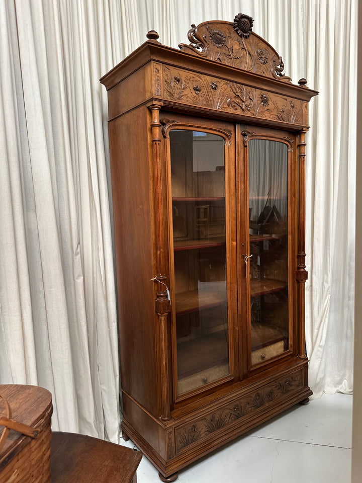 C1890 French Walnut Bibliotheque