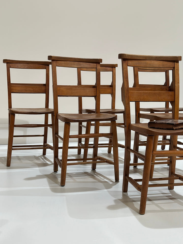 Set 6 Welsh Elm Chapel Chairs