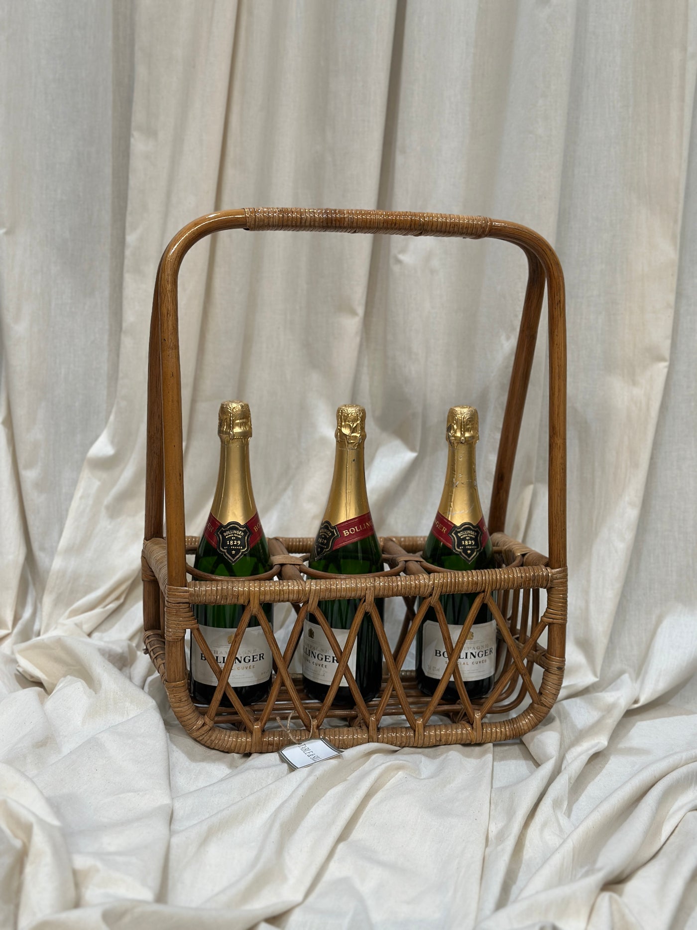 Vintage Wicker Wine Bottle Carrier