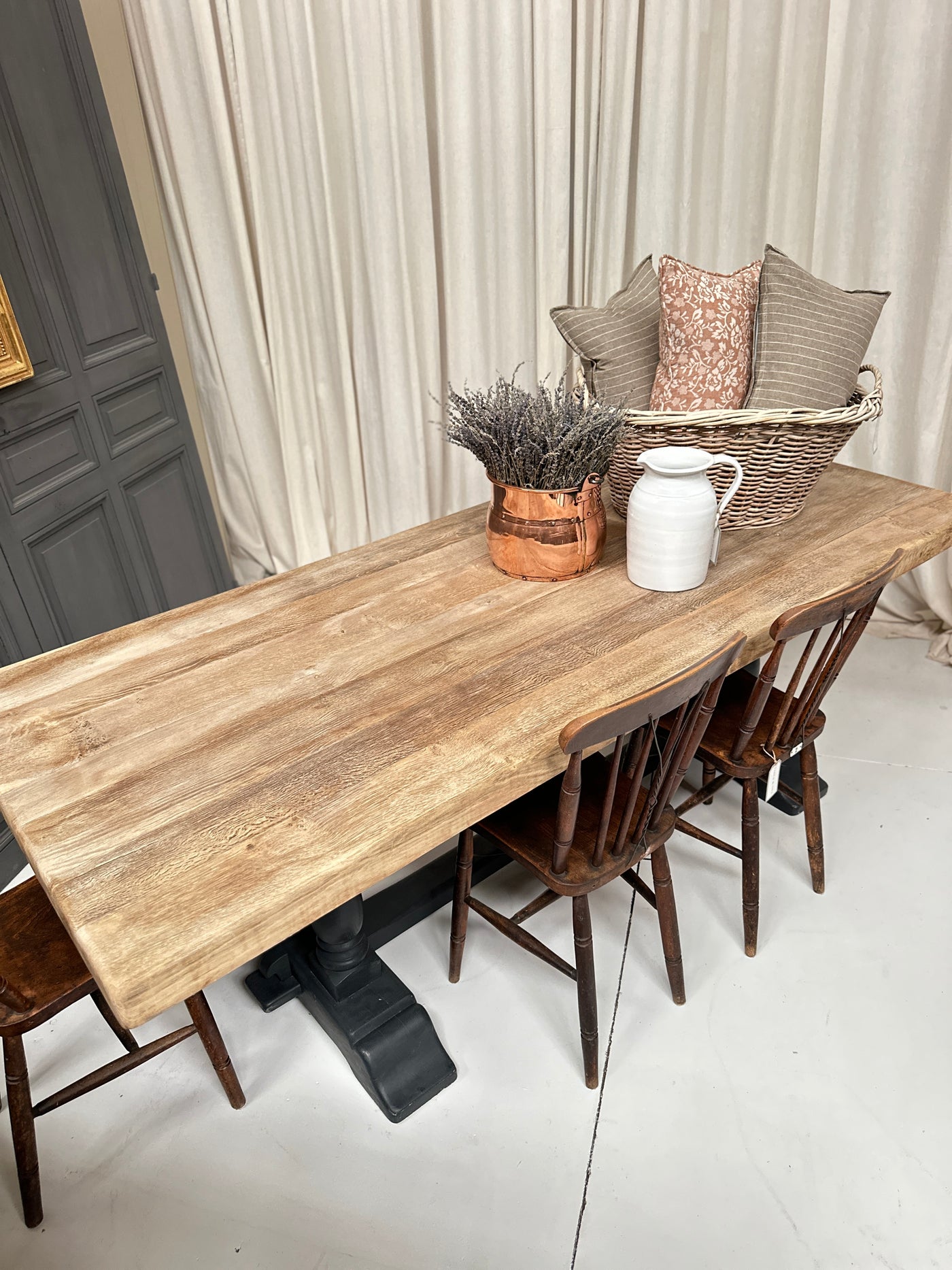 French Oak Pedestal Dining Table