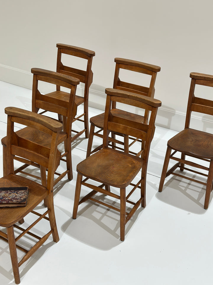 Set 6 Welsh Elm Chapel Chairs