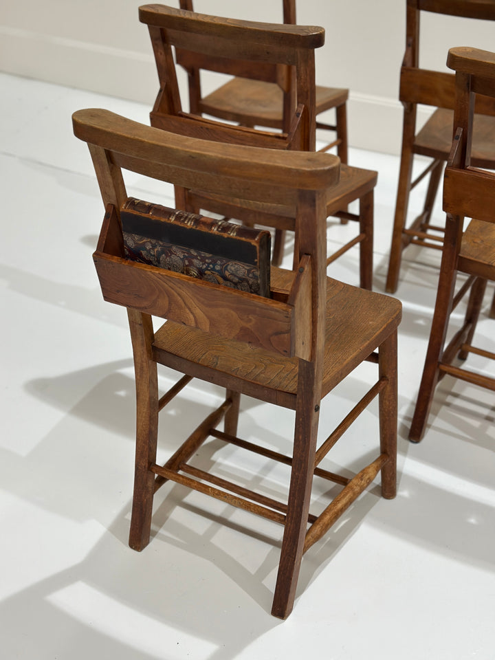 Set 6 Welsh Elm Chapel Chairs