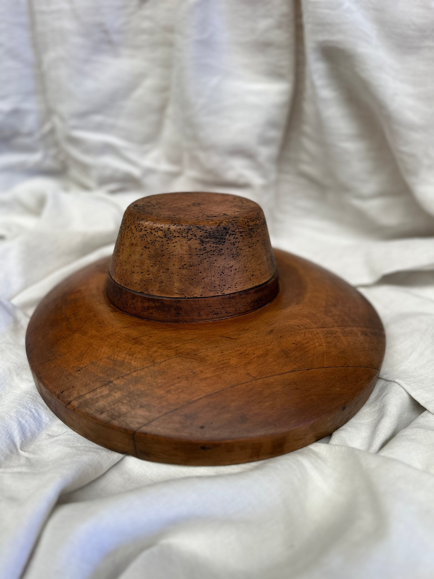 Antique Wide Brimmed Hat Block