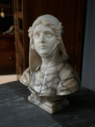 Antique Marble & Alabaster Joan of Arc