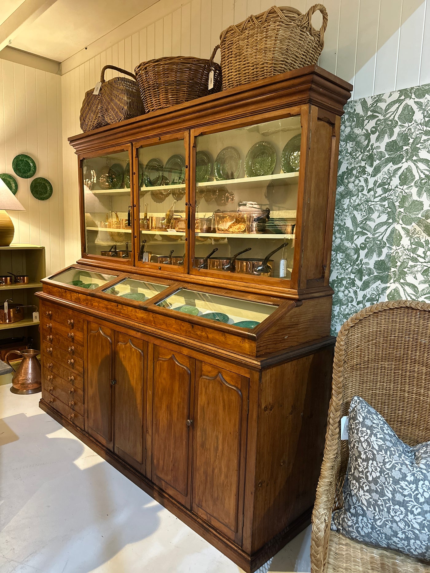 Victorian Pine Display Cabinet