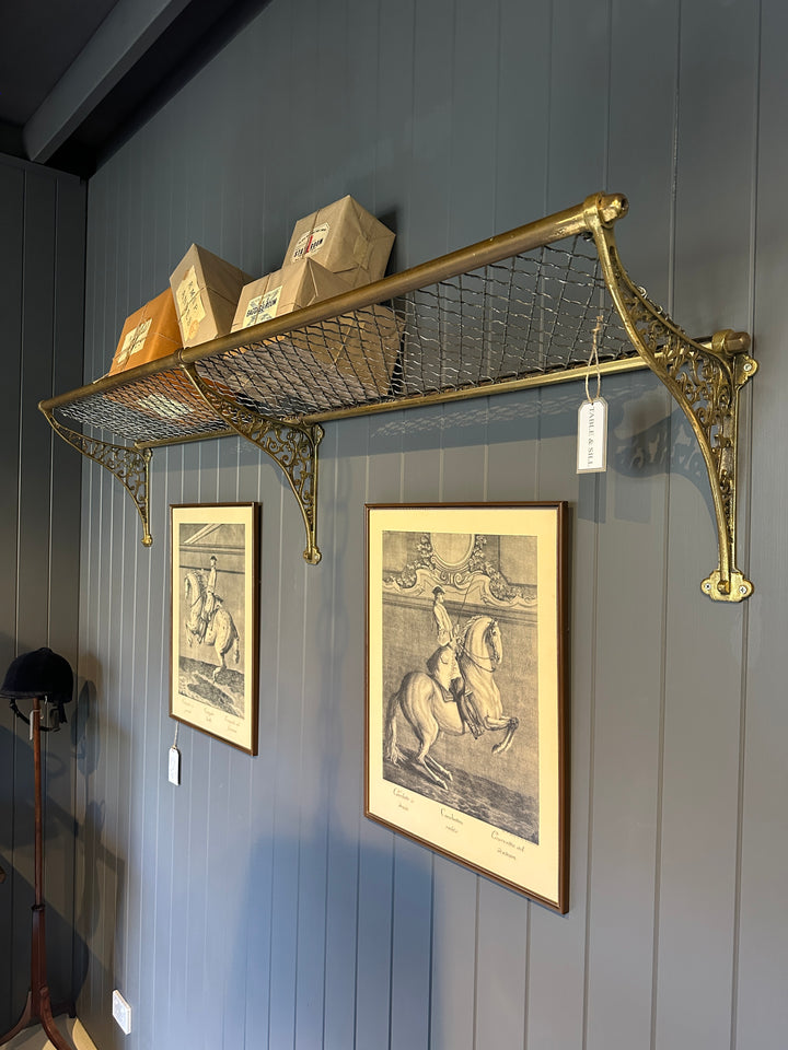 Antique Brass Double Length Railway Luggage Rack