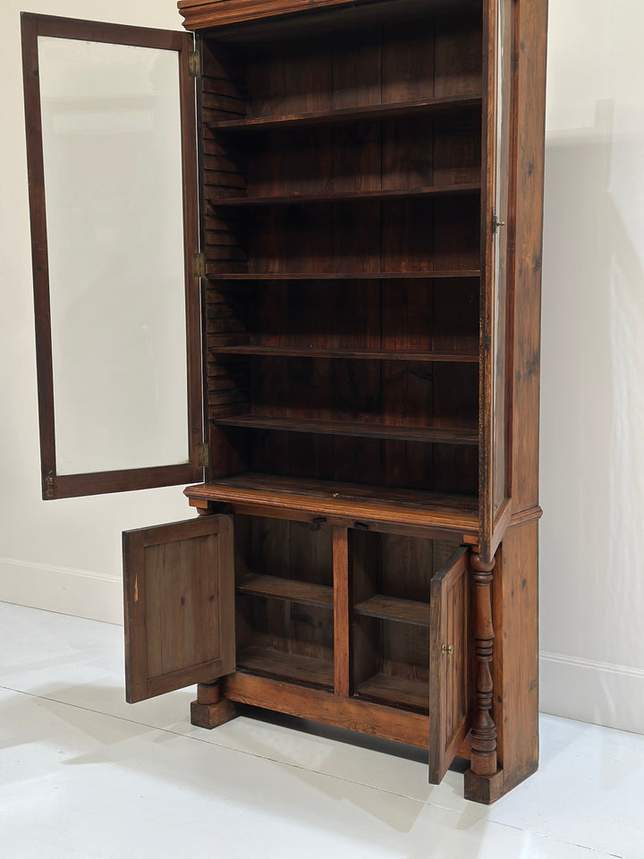 Tall Glazed English Bookcase