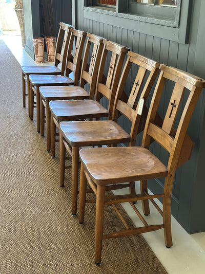 Set of 6 English Chapel Chairs