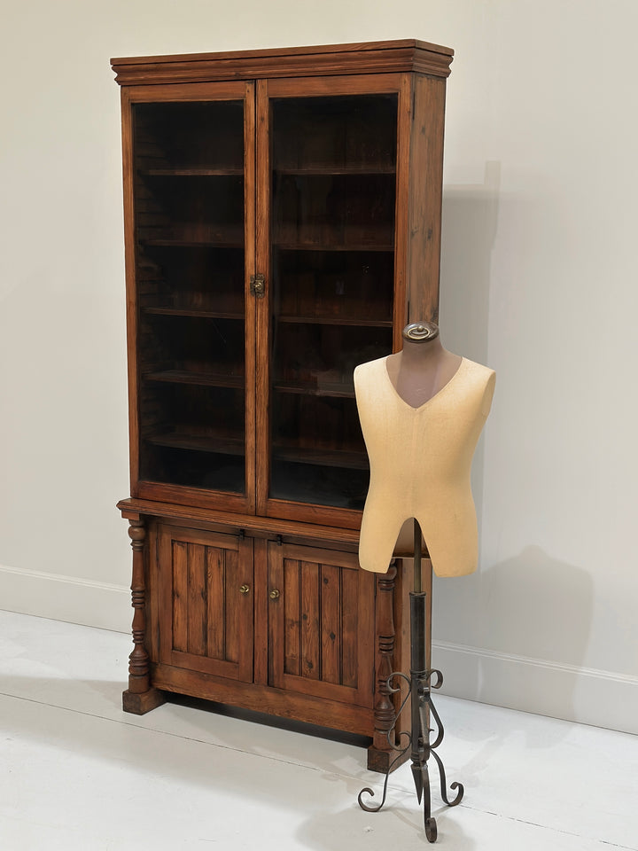 Tall Glazed English Bookcase