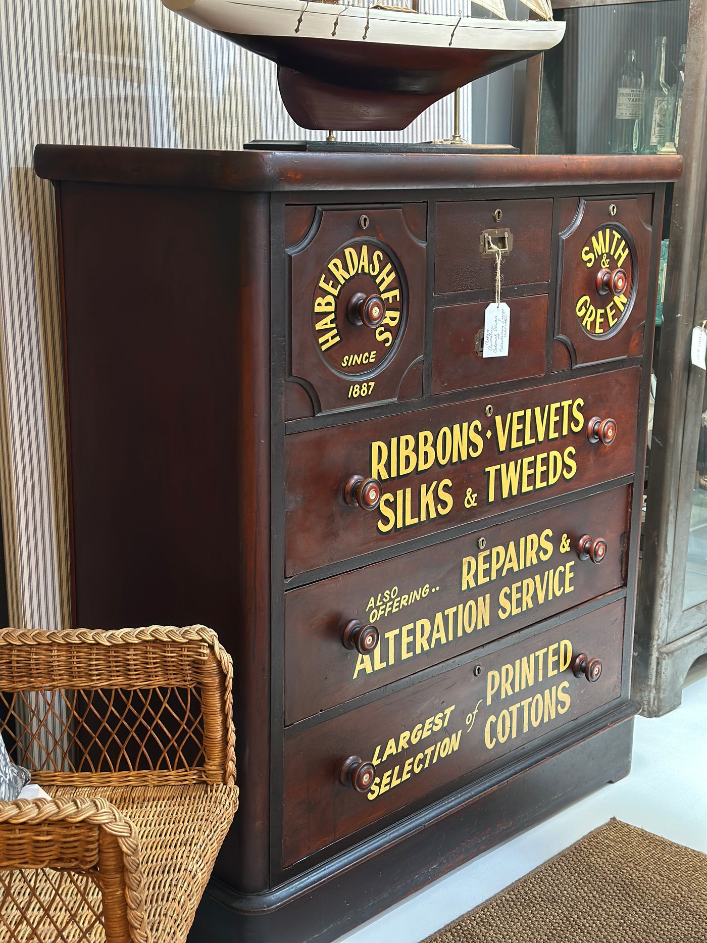 Australian Colonial Drawers with Haberdashery Signage