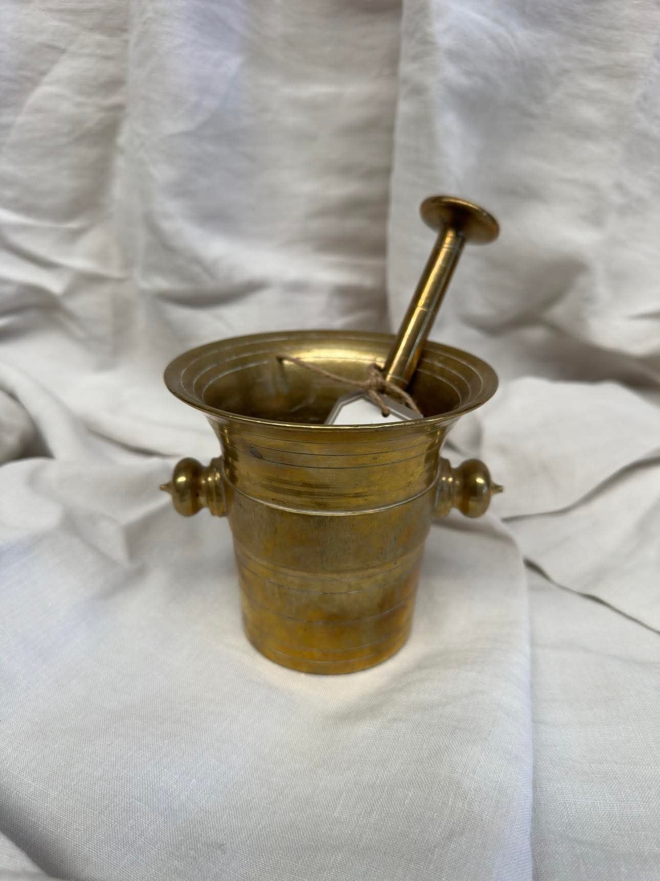 Antique Brass Mortar and Pestle M