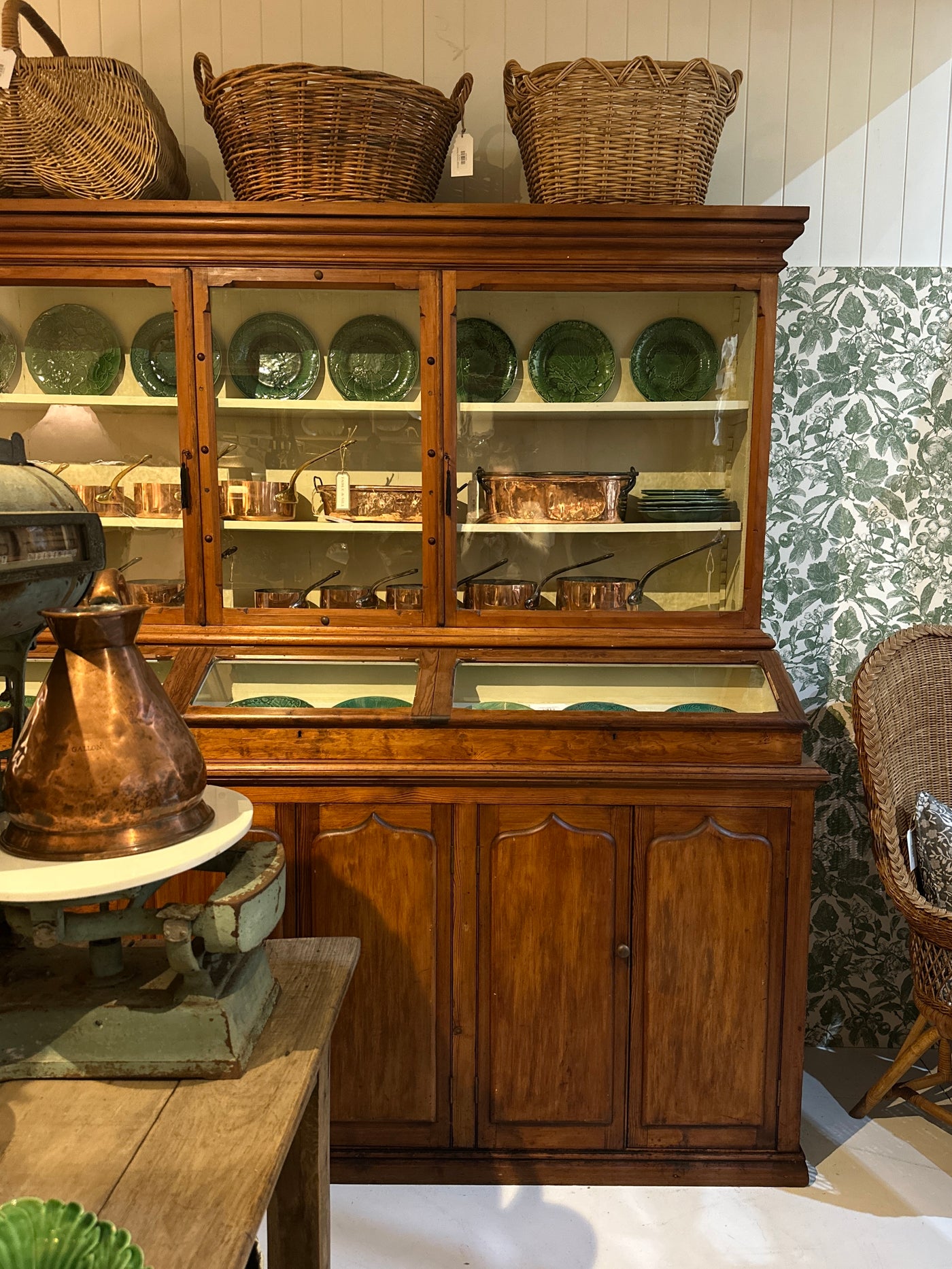 Victorian Pine Display Cabinet